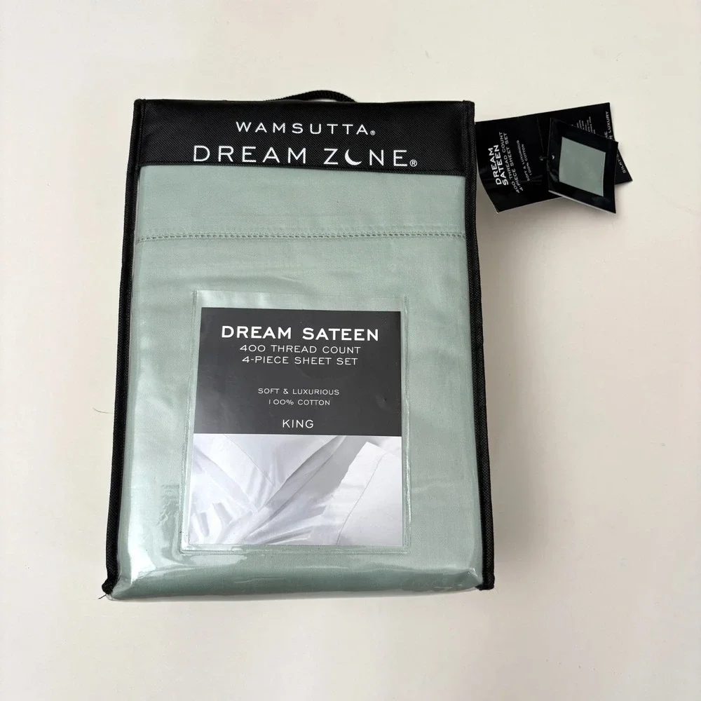 Wamsutta Dream Zone 400TC King Size Sheet Set Cotton Dream Sateen Mint Green New